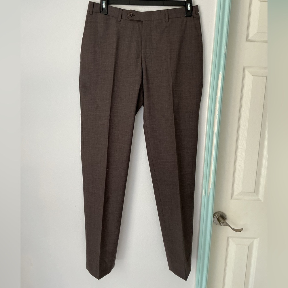 Canali Gray Wool-Blend Trousers